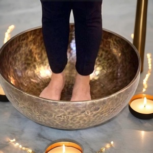 Bol chantant en métal battu à la main de thérapie tibétaine de ton profond artisanat ethnique bouddhiste spécial fabriqué à partir de métal de qualité - Product Image 4