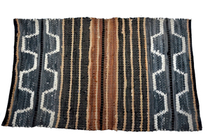 Tapis de porte en jute rayé rectangulaire avec envers antidérapant en caoutchouc, tissage plat, style ferme, tapis de couloir intérieur, tapis de table central - Product Image 6