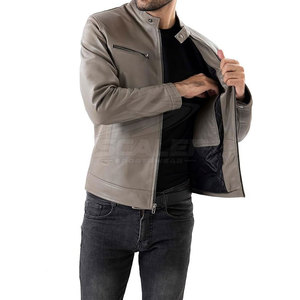 Street-Style Tägliche Freizeitkleidung Herren Winter-Lederjacke mit Stehkragen und Reißverschluss Weiches Leder Warmes Innenfutter Winddicht Atmungsaktiv - Product Image 4
