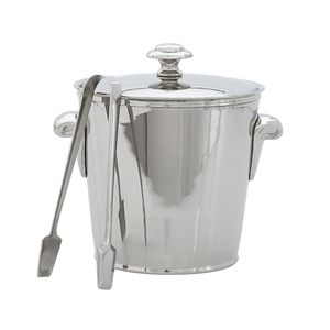 Seau à glace vintage en acier inoxydable avec poignées dorées, seau à champagne et à vin antique en argent pour bar, fête et mariage - Product Image 3