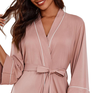Robes de chambre en soie douces pour femmes, vêtements de nuit 100% soie de haute qualité, satin uni teint, vêtements pour femmes - Product Image 3