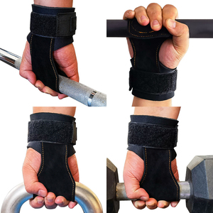 QST Guantes de Cuero Antideslizantes para Levantamiento de Pesas, Crossfit y Culturismo, con Correa Ajustable para Muñeca, Unisex - Product Image 3