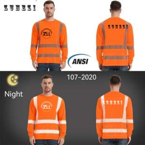 Sweat-shirts de sécurité à fermeture éclair, haute visibilité, classe 1, réfléchissants, ignifuges, en molleton de coton modacrylique, imperméables aux flammes, avec LED clignotante, personnalisables - Product Image 4