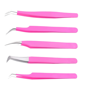 Meilleures pinces à épiler professionnelles pour extensions de cils, pointes en fibre pour une adhérence parfaite aux cils, ne glissent jamais même sur les cils de 0,03 mm, courbure à 75 degrés - Product Image 2