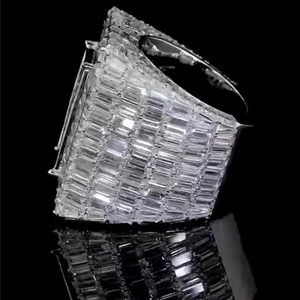 Trendy Hip Hop <b>Eternity</b> Band <b>Ring</b> 925 Sterling <b>Silver</b> Moissanite Diamond Fashion Jewelry for Men Women Statement Style - Product Image 4