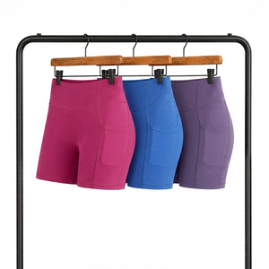 Shorts de compression taille haute pour femme, extensibles, à effet froncé fessier, séchage rapide, pour le fitness, effet push-up, shorts de sport moulants - Product Image 3