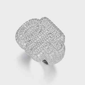 Customized Baguette Cut Moissanite Diamond Engagement <b>Ring</b> 925 Silver Rhodium Plated Hip Hop Style Wedding <b>Ring</b> for <b>Men</b> Gift - Product Image 3