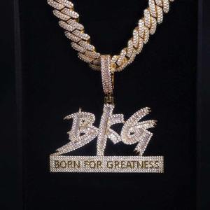 Colgantes de Moda Hip Hop con Letras y Diamantes de Moissanita, Estilo Urbano, Clásicos, para Unisex - Product Image 4