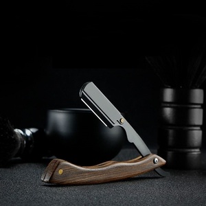 Sandalwood Handle Face Barber Shaver Eyebrow <b>Razor</b> Men's Replaceable Stainless Steel <b>Blades</b> Professional <b>Blade</b> Shaving <b>Razors</b> - Product Image 4