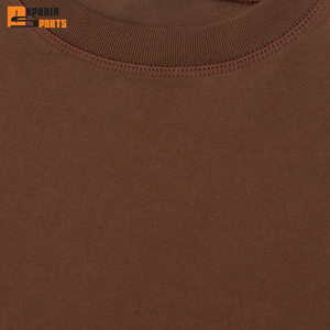 High Quality Wholesale <b>Men</b> 100% Cotton Knitted Boxy Fit Drop-Shoulder Cropped T-Shirt Streetwear Regular Fit Customizable - Product Image 5