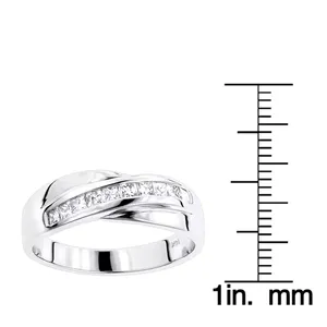 Anillo de Boda de Oro Sólido de 18K con Diamante Cultivado en Laboratorio EtherStar de 0.60ctw, Corte Esmeralda, para Hombre - Product Image 4