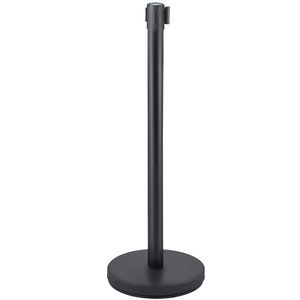 Ensemble de 6 poteaux de délimitation de foule noirs rétractables de 2 m (6,6 pi) avec ceinture, nouveau design - Product Image 4