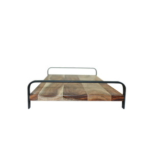 Rustic Wooden Serving <b>Tray</b> with <b>Black</b> Metal Handles Decorative Coffee Table Breakfast Platter Rectangular Food Server Wood <b>Tray</b> - Product Image 4