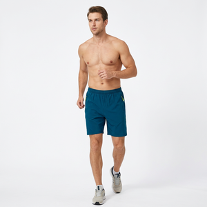 Shorts de course bleus à séchage rapide pour hommes avec poches latérales et motif à pois pour l'été - Product Image 2