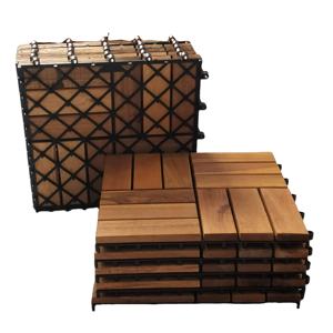 Tarima de acacia para jardín, tamaño 30 x 30 cm, antideslizante, impermeable, fácil de instalar, decoración para terraza, patio trasero, resistente a la intemperie. - Product Image 1