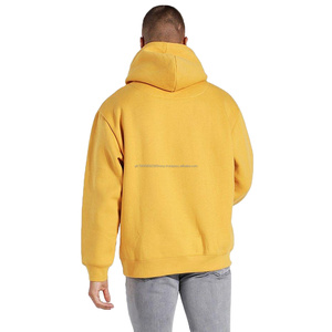 Sweat à capuche streetwear pour homme grande taille, 100% coton, épaules tombantes et logo brodé, thermique d'hiver avec tissage tricoté anti-froissement - Product Image 2