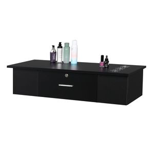 Stazione di Styling Classica Nera con Armadietto a Muro e Specchio per Salone di Bellezza, Spa e Barbiere - Product Image 3