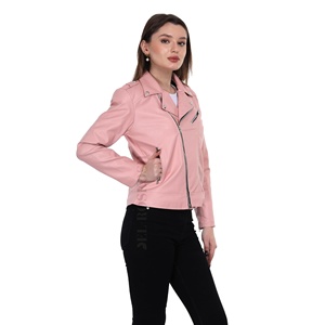 Veste en cuir pour femme en cuir véritable, modèle court, noir, pour femme, 2026, OEM/ODM - Product Image 6