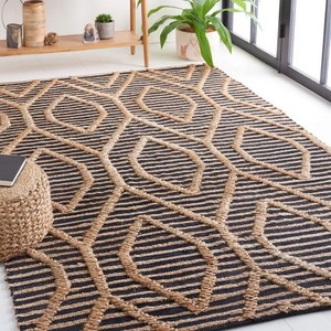 Tapis de salon en coton ou en jute de qualité supérieure, design géométrique, tissé à la main en laine - Product Image 2