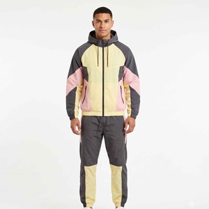 Survêtement personnalisé avec logo pour homme, coupe ample, patchwork, uni, décontracté, en nylon et polyester, coupe-vent, streetwear - Product Image 5