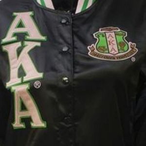 Women Black Satin Jacket Embroidered Varsity Style Casual Outerwear <b>Button</b> Front Fashion Jacket Lightweight Stylish Apparel - Product Image 5