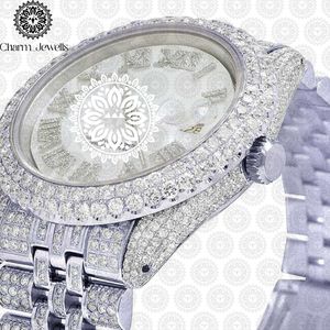 Montre de luxe pour femme Charm_Jewells en acier inoxydable, cadran rond 30 mm, mouvement à quartz analogique, fermoir pliant, style tendance - Product Image 3
