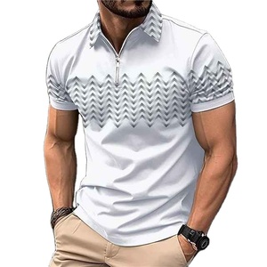 Camiseta de Golf para Hombre, de Secado Rápido, con Spandex/Algodón, Estampada, con Logotipo Frontal Bordado Personalizado, Tejida, Directo de Fábrica - Product Image 3