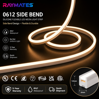 RAYMATES Factory 0612 Strip lampu Neon Led silikon lengkung samping 24V IP67 putih/CCT/RGB untuk Kabinet luar ruangan & dalam ruangan