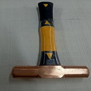 Maillet à tête en cuivre de 2 kg de qualité supérieure, outil de sécurité anti-étincelles, manche en fibre de verre, robuste, pour usage industriel et ATEX - Product Image 1