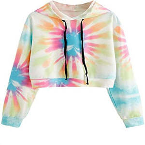 Haut à capuche court brodé pour femme, manches longues, séchage rapide, imperméable, respirant, en polaire tricotée, pour l'hiver - Product Image 1