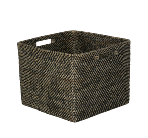 Artex HaiNam <b>Square</b> Natural Rattan Storage <b>Basket</b> With Handles Rustic Multi-Purpose Organizer - Product Image 1