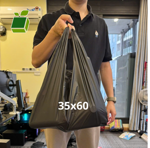 Bolsa de Plástico Negra para Compras, Bolsa de Transporte para Camisetas con Impresión Personalizada Directa de Fábrica, Venta al Por Mayor - Product Image 2