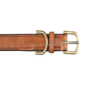 Vente en gros de colliers pour animaux de compagnie de luxe personnalisés en cuir véritable avec accessoires en métal lourd design personnalisé laisse de chien chaîne de chien - Product Image 3