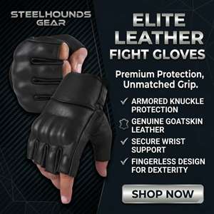 Guantes de Motocicleta de Medio Dedo, Ligeros, Antideslizantes, de Cuero Genuino, Unisex, para Verano, Tácticos y para Motociclistas - Product Image 3