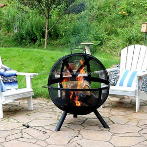 Fogata de hierro estilo granja rústica ideal para la decoración del jardín añadiendo calidez y belleza tradicional a la vida al aire libre - Product Image 3