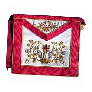 Écusson maçonnique en cuir de qualité supérieure, fait main, de forme carrée, avec broderie personnalisée et logo sur mesure, Rite écossais de 18e degré, Den Industry - Product Image 1