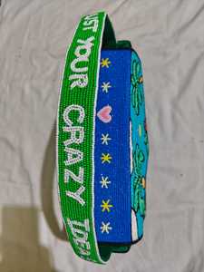 Handcrafted Seed Bead Embroidered Lightweight <b>Square</b> Shape Customizable Clutch Bag - Product Image 3