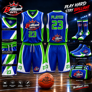 Conjunto de Uniforme de Baloncesto Personalizado 100% Poliéster, Cuello en V, Sin Mangas, Impresión Digital, Uniforme Deportivo de Secado Rápido y Transpirable para Equipos - Product Image 1