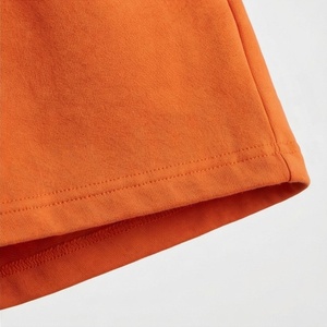 Ensemble de shorts tricotés 2 pièces orange pour femmes, col rond, manches courtes, coupe ample, couleur unie, décontracté, printemps-été - Product Image 6