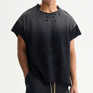 เสื้อยืดวินเทจสไตล์ย้อมสีแบบแอซิดวอชสำหรับผู้ชาย OEM ODM รับทำโลโก้ตามสั่ง เนื้อผ้าหนา 100% คอตตอน ทรงโอเวอร์ไซส์ เสื้อยืดสตรีทแวร์ผู้ชาย - Product Image 4