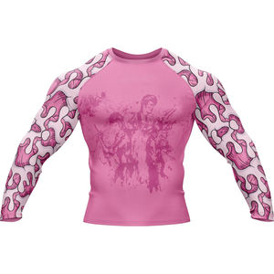 เสื้อรัดกล้ามเนื้อแขนยาวแบบซับลิเมชั่นสำหรับผู้ชาย เหมาะสำหรับการฝึกซ้อม BJJ MMA ศิลปะการต่อสู้ ยิม และการออกกำลังกาย - Product Image 4