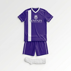 For White <b>Soccer</b> Jersey Set Short <b>Sleeve</b> Quick Dry Sublimation Custom Team Training Match Wear - Product Image 3