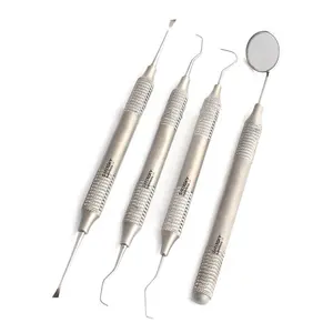 Dental Tartar Calculus Plaque Remover Tooth Scraper Dental Mirror & Scaler Set of 4 pcs Dental Equipments
