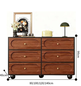Modern Solid Wood Black Walnut Color Storage Cabinet, <b>6</b> <b>Drawer</b> Bedroom Organizer, Suitable for Living Room, Apartment and Hotel - Product Image 4