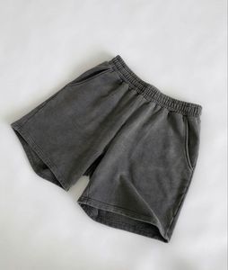 Shorts pour hommes en toile de haute qualité, 100% coton, solides, épais, décontractés, pour la salle de sport, entraînement, taille élastique, poches latérales, séchage rapide - Product Image 1