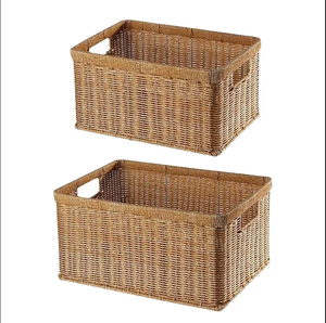 Panier de rangement en polyrotin Artex Dong Thap, bac de rangement tissé durable avec poignées pour la maison et la cuisine - Product Image 1