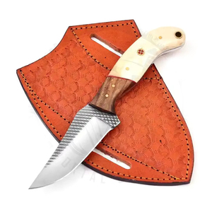 OEM Custom Handmade Carbon Steel Hunting Skinner <b>Knife</b>, <b>Bone</b> <b>Handle</b> Fixed Blade Camping Outdoor EDC <b>Knife</b> with Leather Sheath - Product Image 1