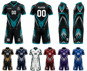 Custom Unisex Soccer Jersey Shorts Set Sublimated V-Neck Breathable Quick Dry 100% Polyester <b>Athletic</b> Fit Short Sleeve Summer - Product Image 6