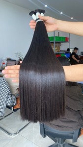 Extensions de cheveux 100% humains, non traités, alignés sur les cuticules, en vrac, provenant d'un seul donneur, couleur naturelle, cheveux vierges vietnamiens, cheveux sains - Product Image 5