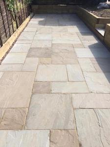 Buff Natural Sandstone <b>Flag</b> Slabs Honed Surface Modern Design Villa Outdoor Paving Patio Stone Cut-to-Size - Product Image 4